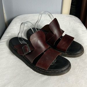 Dr Martens Brelade Brown Leather Slide Sandals 14